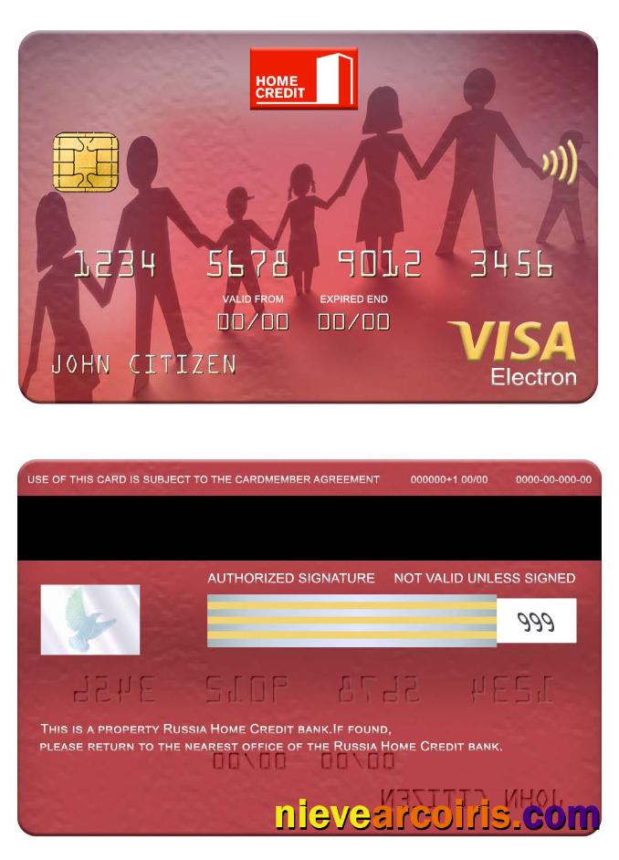 Russia Home Credit bank visa electron card
